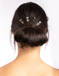 Butterfly Mixed Metal Hair Pin 4-Pack - link has visual effect only