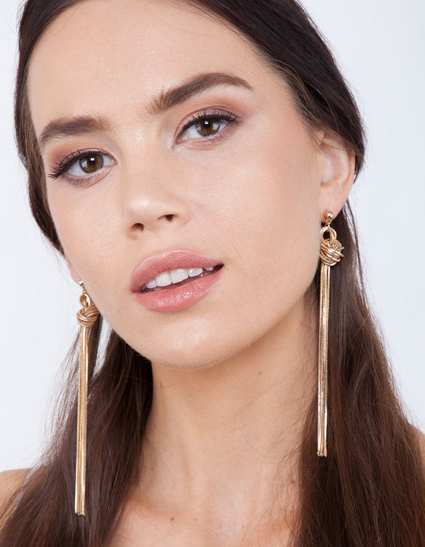 Gold Chain Knot Earrings