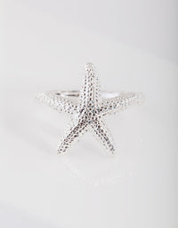 Silver Textured Starfish Ring - link has visual effect only