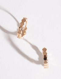 Gold Beehive Huggie Earrings - link has visual effect only
