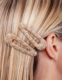 Textured Gold Hair Clip Pack - link has visual effect only