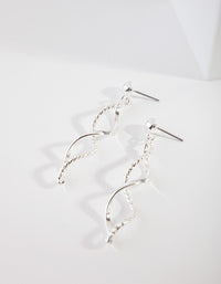 Silver Textured Twist Drop Earrings - link has visual effect only