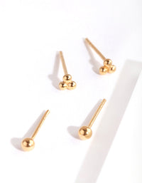 Gold Plated Sterling Silver Ball Cluster Pack Earring - link has visual effect only