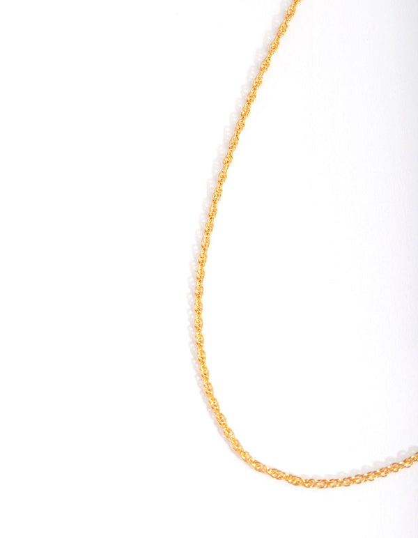 Gold Plated Sterling Silver Twist Chain Necklace