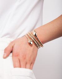 Gold Snake Chain Coil Bracelet - link has visual effect only