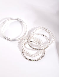 Kids Silver Diamante Bangle Pack - link has visual effect only