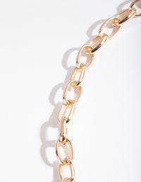 Gold Lock Chain Necklace - link has visual effect only