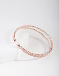 Rose Gold Cubic Zirconia Row Cuff Bracelet - link has visual effect only