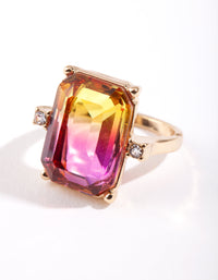 Gold Pink & Yellow Ombre Ring - link has visual effect only