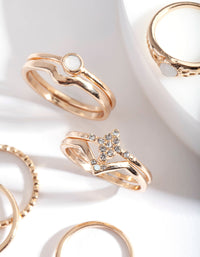 Gold Diamante Textured Ring Pack - link has visual effect only