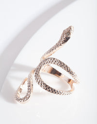 Rose Gold Etched Snake Swirl Ring - link has visual effect only