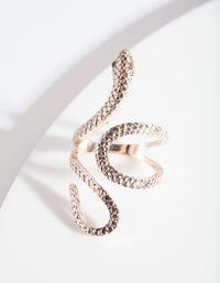 Rose Gold Etched Snake Swirl Ring - link has visual effect only