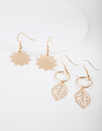 Gold Leaf Layered Earrings - link has visual effect only