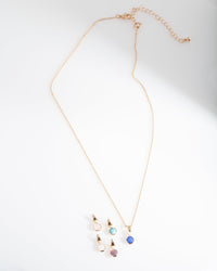 Gold Semi-Precious Charm Necklace - link has visual effect only