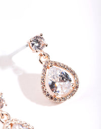 Encircled Mini Diamond Simulant Pear Drop Earrings - link has visual effect only