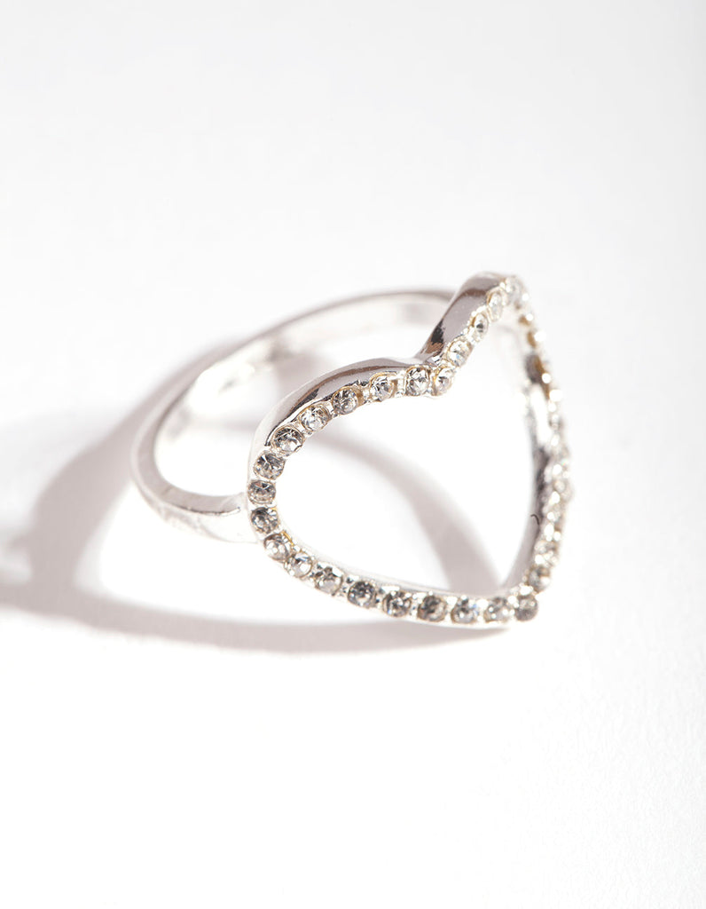 Silver Fine Open Heart Ring