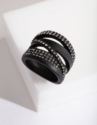 Black Layer Diamante Ring - link has visual effect only