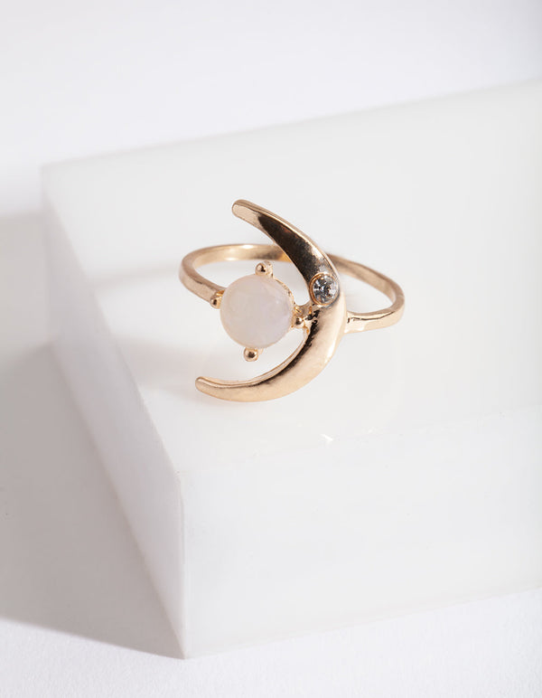 Gold Moon Open Ring
