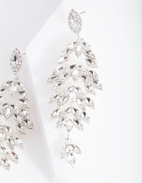 Silver Navette Stone Drop Earrings - link has visual effect only
