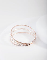 Rose Gold Pearl Diamante Cup Chain Cuff - link has visual effect only