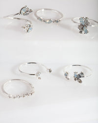 Silver Gem Diamante Ring Pack - link has visual effect only