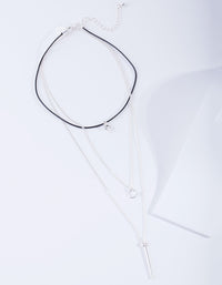Silver Diamante & Stick Layer Choker - link has visual effect only