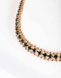 Gold Emerald Toggle Bracelet - link has visual effect only