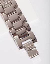Rhodium Large Mega Bling Watch - link has visual effect only