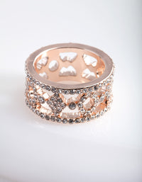 Rose Gold Diamante Patterned Ring - link has visual effect only