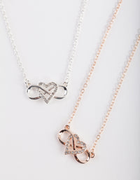 Mixed Metal Infinity Love Necklace - link has visual effect only
