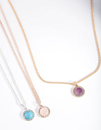 Mixed Metal Diamante Semi Precious Necklace Pack - link has visual effect only