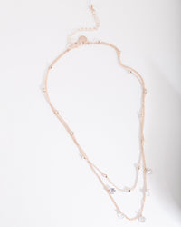 Rose Gold Cubic Zirconia Droplet Necklace - link has visual effect only