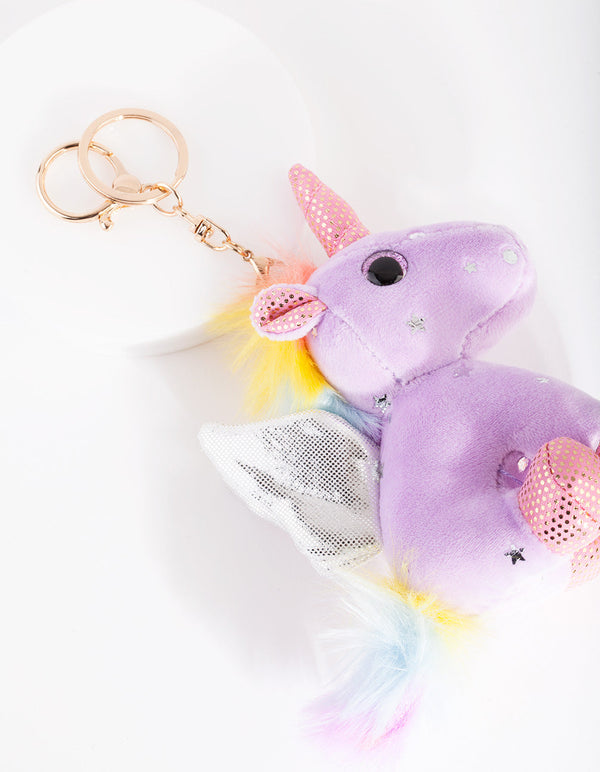 Kids Purple Unicorn Keyring