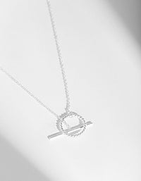 Sterling Silver Twist T Bar Necklace - link has visual effect only