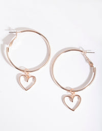 Rose Gold Cut Out Heart Hoop Earrings - link has visual effect only