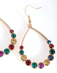 Gold Teardrop Multi Diamante Earrings - link has visual effect only