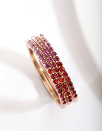 Tones of Red Ombre Diamante Ring Pack - link has visual effect only
