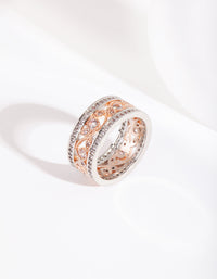 Mixed Metal Cubic Zirconia Vine Ring - link has visual effect only