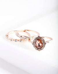 Rose Gold Engagement Ring Stack - link has visual effect only