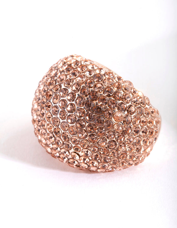 Rose Gold Giant Pave Dome Ring