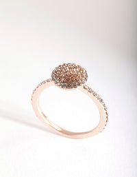 Rose Gold Round Diamante Ring - link has visual effect only