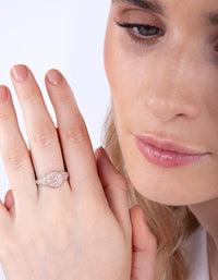 Rose Gold Pave Diamante Signet Ring - link has visual effect only