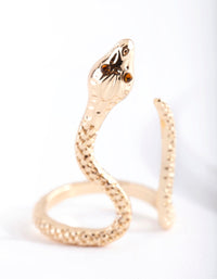 Gold Etched Snake Ring - link has visual effect only