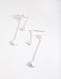 Sterling Silver Diamante Drop Earrings - link has visual effect only