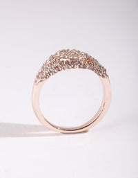 Rose Gold Pave Diamante Signet Ring - link has visual effect only