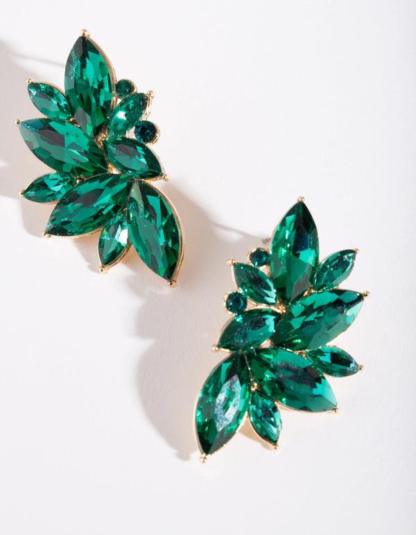 Green Marquise Statement Stud Earrings | Jewel near me | Jewelery ...