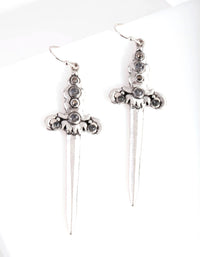 Antique Silver Sword Drop Earrings - link has visual effect only