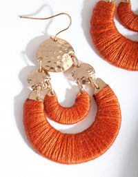 Gold Thread Wrap Drop Earrings - link has visual effect only