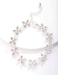Silver Crystal Silk Flower Bracelet - link has visual effect only