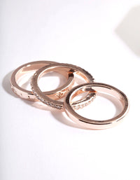 Rose Gold Diamante Star Ring Stack Pack - link has visual effect only